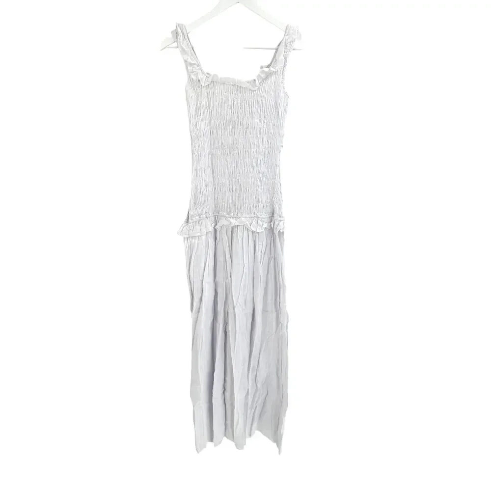 Peppermayo Women's White Westlyn Shirred Maxi Dress Size 2 - Picture 8 of 10